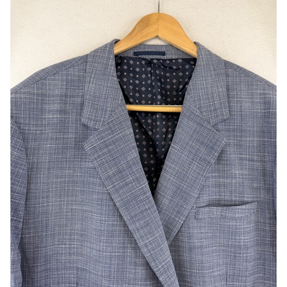 Johnny Bigg Mens Colin Textured Stretch Blue Blazer, J233JK201,‎ Size 56